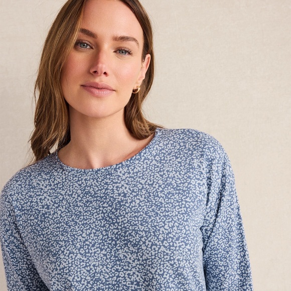 Talbots Haven Well Within ORGANIC COTTON JERSEY ANIMAL PRINT PAJAMA TOP XS - Picture 7 of 7